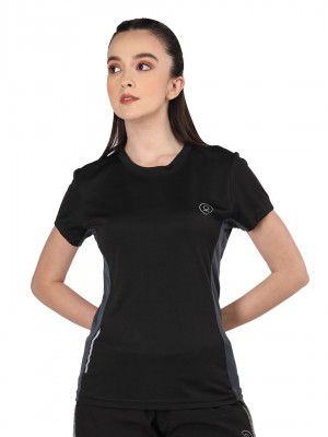 CHKOKKO Women's Round Neck Half Sleeves Gym Sports Regular Fit T-Shirt