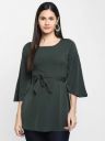 CHRISTEENA Round Neck Longline Top...