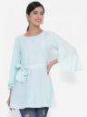 CHRISTEENA Round Neck Longline Top...