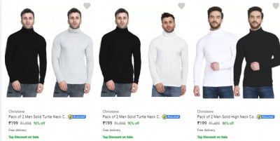 Christone Mens T Shirts Pack Of 2 @ ₹199