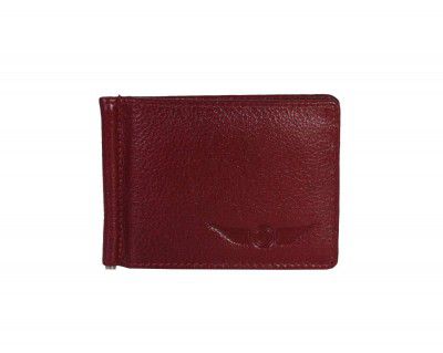 CHRISTOPOLO® Men's Maroon Solid Leather Wallet (CPMW-056-CHERRY)