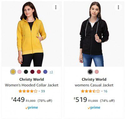 Christy World Women's Jacket upto 78% off