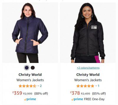 Christy World Women's Jackets upto 88% off