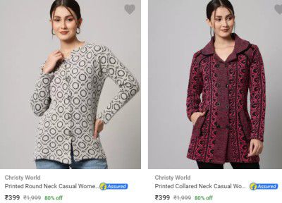 Christy World Womens Sweater Upto 80% off | Starts ₹299