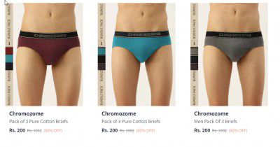 Myntra : Upto 90% OFF | Chromozome Men's Briefs & Trunks