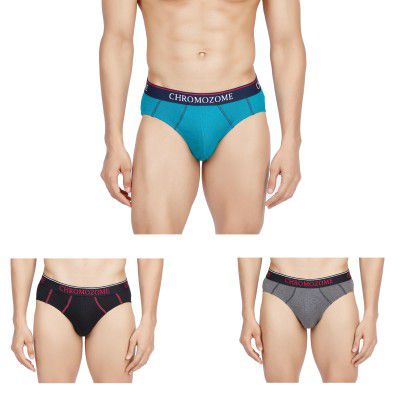 Chromozome Mens Cotton Briefs (Pack of 3)
