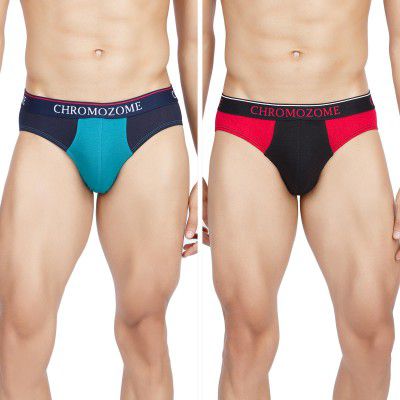 Chromozome Mens Cotton-Stretch Briefs (Pack of 2)