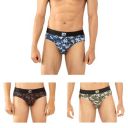 Chromozome Mens Cotton-Stretch Printed Briefs (Pack of 3)...