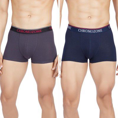 Chromozome Mens Cotton-Stretch Trunks (Pack of 2)