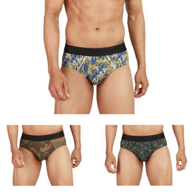Chromozome Mens Modal-Stretch Printed Briefs (Pack of 3)