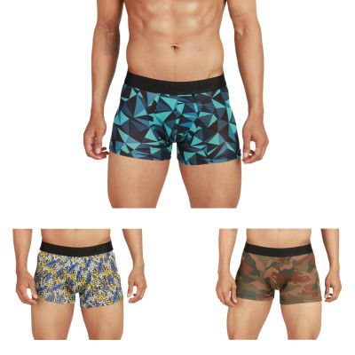 Chromozome Mens Modal-Stretch Printed Trunks (Pack of 3)