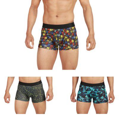 Chromozome Mens Modal-Stretch Printed Trunks (Pack of 3)