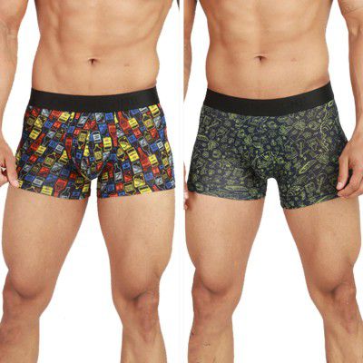 Chromozome Mens Modal-Stretch Printed Trunks (Pack of 2)