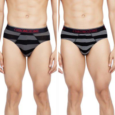 Chromozome Mens Modal-Stretch Striper Briefs (Pack of 2)