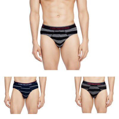 Chromozome Mens Modal-Stretch Striper Briefs (Pack of 3)