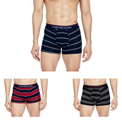 Chromozome Mens Modal-Stretch Striper Trunks (Pack of 3)