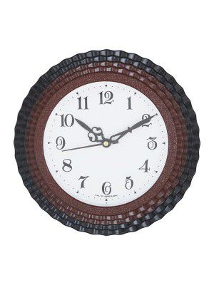 CHRONIKLE Elegant Round Plastic Case Analog Wall Clock for Living Room Home Decorations Office Gifts (Size: 20.5 x 4 x 20.5 CM | Color: Chocolate | Weight: 190 Gram)