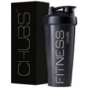 CHUBS Plastic Fitness Series Protein Shaker/Bottle For Men And Women. (Black), 700 ML...