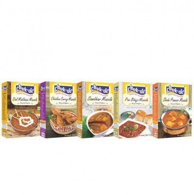 Chukde Spices PavBhaji, Sambhar, Chicken Curry, Dal Makhani, Shahi Paneer Masala -100g Each