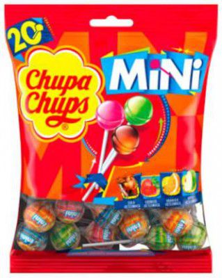 Chupa Chups 20 Mini Cola, Strawberry, Orange, Green Apple Lollipop  (120 g)