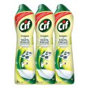 Cif Lemon Surface Cleaner Cream for Kitchen & Bathroom |100% Dirt & Grease Removal With Natural Cleaning Particle For Shiny Surface | Imported |3x500 ml, Yellow...