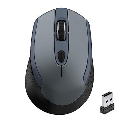cimetech Wireless Mouse, 6 Buttons, 2.4G Computer Mouse Ergonomic Silent Mouse, Adjustable DPI Mouse for Laptop PC Tablet (Grey)