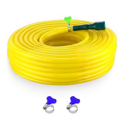 Cinagro 10 Meter 0.5 inch Heavy Duty PVC Garden Hose Pipe | Car Washing (32.8 feet, Yellow)