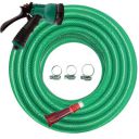 Cinagro 30 Metres Braided Hose Pipe with Nozzle Sprayer, Tap Adapter and 3 Clamps for Watering Home Garden, Car Washing, Floor Cleaning & Pet Bathing (1/2 Inch, Green)...