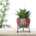 CINAGRO Metal Flower Vase Planter Pot, Pots for Plants, Plant Pots for Home Decoration, Succulent Pot, Indoor Planter Balcony Garden Decor (Size: 6X6 inch) Style: Mandala Fusion Spectrum...