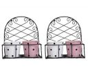 CINAGRO Wall Decorative Galvanized Metal Plant Stand, Garden, Balcony (Set of 2 Stands with 4 Metal Pots of 7 Inch)...
