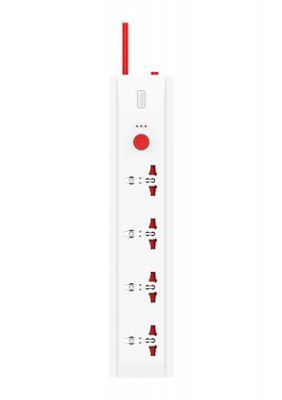 CINTA CE 3260 Eion Power Strip (2 mtr) with Four International sockets, Safety Shutter, Surge Protection & Neon Indicator