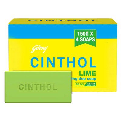 Cinthol Lime Soap, 150g (Pack of 4)
