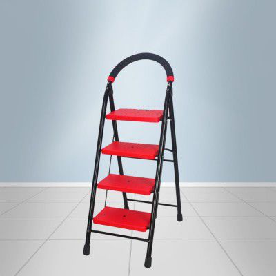 CIPLA PLAST 4 Steps Super Milano Heavy Duty Ladder (Black & RED) GEC-L4(SM) (Large)