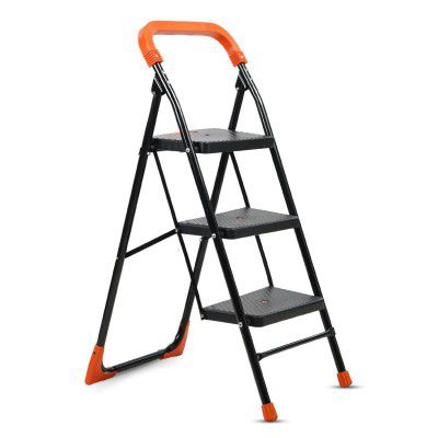 CIPLA PLAST Heavy Duty Folding Ladder with Wide Steps | Lifestyle 3 Steps Foldable
