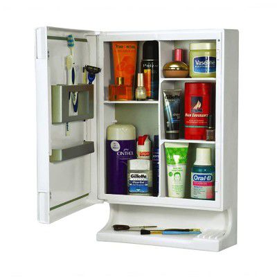 CIPLA PLAST New Look Multipurpose Plastic Bathroom Mirror Cabinet Storage Organizer