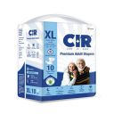 CIR Premium Adult Tape Diapers- All Night Protection with Aloe Vera, XL (Waist 48-57 inches)- 10 Units x Pack of 1...