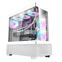 Circle Defender ZX3 Mid-Tower Computer Case, Gaming Cabinet - White, Supports ATX, M-ATX, ITX, 3 x 120mm Front and 1 x 120mm Rear ARGB Fans...