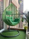 CITE Singal Seater Swing Chair || Hanging Swing Chair with Cushion & Hook || Outdoor || Indoor || Balcony || Garden || Patio || Jhula Color || Green with Green Cushion...