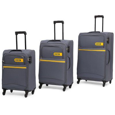 Citizen Journey Pulse Trolley Bag for Travel Set of 3 (57 cm Small, 68 cm Medium & 78 cm Large) Luggage Bag | with 4 Wheels & Built-in Combination Lock (Grey)