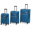 Citizen Journey Pulse Trolley Bag for Travel Set of 3 (57 cm Small, 68 cm Medium & 78 cm Large) Luggage Bag | Polyester Soft Suitcase for Travel with 4 Wheels & Built-in Combination Lock (Blue)...