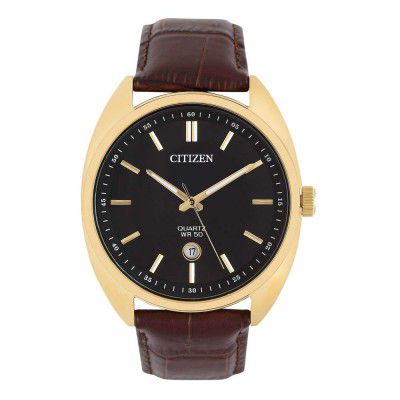 Citizen Quartz Analog Brown Dial Mens Watch-BI5092-03E