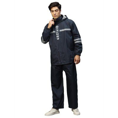 Citizen Raincoat for Men with Adjustable Hood, Waterproof Pant and Carry Pouch 