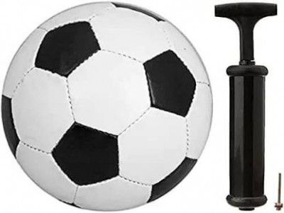CKEPS Sports Black & White Football Size-5 ( 1 Football) with || Pump Free || Football - Size: 5 (Pack of 3)