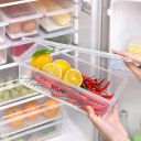 Claiez Fridge Storage Boxes (Pack of 3), Fridge Organizer with Removable Drain Plate Tray Keeps Fruits...