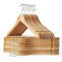 Claiez Wooden Hanger for Clothes Hanging | 360 Degree Swivel Chrome Hook | Hanging Garments and Accessories (Pack of 6)...