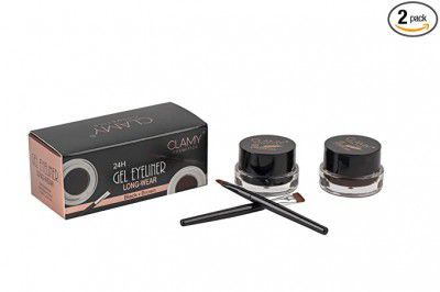 CLAMY Waterproof Gel Eyeliner Upto 24 hr Long Wear, Anti- Sweat & Anti Oil Soft Texure Eyeliner, 7g - (Black & Brown)