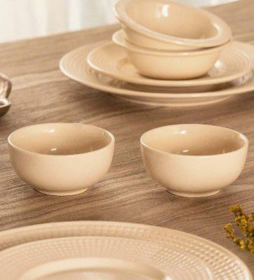 Classic Beige 280ml Ceramic (Set of 2) Dinner Bowl