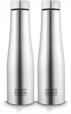 Classic Essentials 1000 ml Steel Bottle (Pack of 2, Silver)