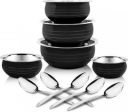 Classic Essentials Black coloured Stainless Steel Handi/patila/bhagona/biryani cook & serve Handi Cookware Set  (Stainless Steel, 10 - Piece)...