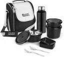 Classic Essentials Microwave Safe Lunch box Set of 5 with Bottle, Bag & Cutlery| 5 Containers Lunch Box  (1250 ml, Thermoware)...